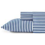 Draps plats Marimekko bleus à rayures en coton percal en lot de 1 