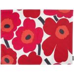 Sets de table Marimekko rouges en coton à motif fleurs 