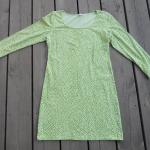 Robes à pois vert clair à pois en coton à manches trois-quart Taille L look vintage pour femme 