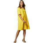 Robes Marina Rinaldi jaunes en lyocell tencel à manches courtes éco-responsable midi à manches courtes Taille 3 XL pour femme 