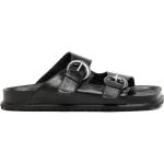 Sandales plates Marine Serre noires en cuir Pointure 41 pour homme en promo 