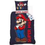 Housses de couette bleu marine en coton Super Mario 140x200 cm pour enfant 
