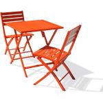 Chaises de jardin aluminium orange en aluminium pliables 2 places 