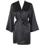 Robes de chambre longues Marjolaine noires Taille XS pour femme 