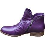 Bottines violettes à lacets imperméables pour pieds larges à fermetures éclair Pointure 41 plus size look fashion pour femme 