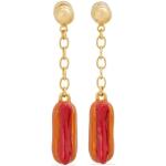 Boucles d'oreilles pendantes de créateur Marni orange en laiton look fashion pour femme 