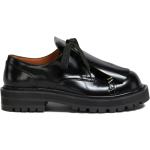 Chaussures de créateur Marni noires en caoutchouc à pompons en cuir à bouts ronds à lacets Pointure 40 pour femme 