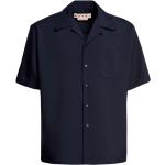 Chemises de créateur Marni bleues col italien à manches courtes Taille XL pour homme 