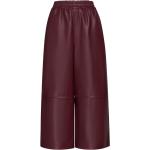Pantalons en cuir de créateur Marni rouge bordeaux en cuir Taille XL W42 pour femme 