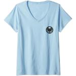 T-shirts bleus à manches courtes S.H.I.E.L.D à manches courtes Taille S classiques pour femme 