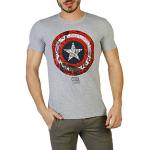T-shirts gris à manches courtes Captain America à capuche à manches courtes à col rond Taille L look fashion pour homme 
