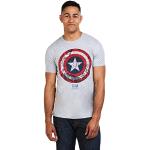 T-shirts gris à manches courtes Captain America à capuche à manches courtes à col rond Taille M look fashion pour homme 
