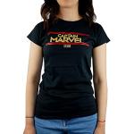 T-shirts à imprimés noirs en coton Marvel Taille L classiques pour femme 