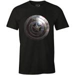 T-shirt Captain America Marvel - Captain Shield Silver, Noir, XXL