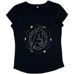 T-shirts bleu marine à manches courtes The Avengers bio à manches courtes Taille L look fashion pour femme 
