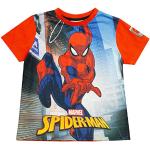 Marvel Comics Spiderman Schwingen durch Die Stadt T-Shirt, Enfants, 98-164, Rot, Merce Ufficialee