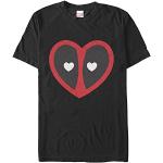Marvel Deadpool Heart Logo Organic Short Sleeve T-Shirt, Black, L Unisex
