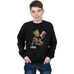 Sweatshirts noirs Les Gardiens de la Galaxie Groot look fashion pour garçon de la boutique en ligne Amazon.fr 