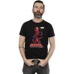 T-shirts noirs en lycra à manches courtes Deadpool à manches courtes à col rond Taille XL look fashion pour homme 