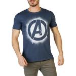 T-shirts bleus à manches courtes The Avengers à manches courtes à col rond Taille XL look fashion pour homme 