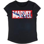 T-shirts noirs à manches courtes Marvel bio à manches courtes Taille M look fashion pour femme 