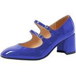 Chaussures montantes bleues à bouts ronds Pointure 42 look fashion pour femme 