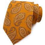 Cravates de mariage orange à motif paisley classiques pour homme 