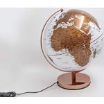 Mascagni 20BO1547 Globe Terrestre décoratif doré Lumineux-Mappemonde-Eclairage LED-Base en métal-Couleur Or-Diamètre 25 cm, 25