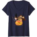 Masha et Michka. Masha's Scary Pumpkin T-Shirt avec Col en V