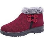Bottes de neige & bottes hiver  de mariage rouges en velours à bouts ronds Pointure 39 look fashion pour femme 
