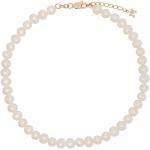 Bracelets de perles Mateo blancs en or jaune à perles 9 carats pour femme 