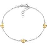 Bracelets coeur en or jaune 9 carats look fashion pour fille 