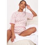 Hauts de pyjama de grossesse roses à motif cerise pour femme 