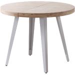 Tables de salle à manger design Mathi Design blanches en acier extensibles diamètre 180 cm 