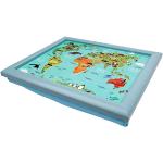 Plats de service multicolores en bois imprimé carte du monde 