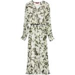 Robes fleuries Max Mara vertes à fleurs en cuir midi à manches longues Taille XS pour femme 