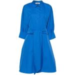 Robes chemisier Max Mara bleues à logo en popeline à manches trois-quart Taille L classiques pour femme 