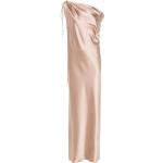 Robes de soirée longues Max Mara beiges en satin sans manches Taille XL pour femme 