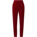 Pantalons taille haute Max Mara rouge bordeaux en velours pour femme en promo 