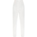 Pantalons droits Max Mara blancs en coton Taille XS look fashion pour femme 