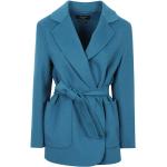 Manteaux en laine Max Mara bleus en laine avec ceinture 