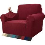 Housses de fauteuil rouge bordeaux à carreaux à motif animaux extensibles 1 place modernes 