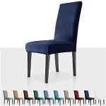 Housses de chaise bleu marine en velours extensibles en lot de 2 pour enfant 