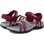 Sandales de marche rouge bordeaux en caoutchouc pour pieds étroits Pointure 38,5 look fashion pour femme 