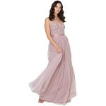 Robes de soirée de mariée roses en polyester à paillettes maxi Taille XL look fashion pour femme en promo 