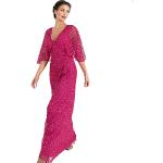 Robes de bal longues de soirée rose fushia en polyester à sequins maxi Taille L romantiques pour femme 