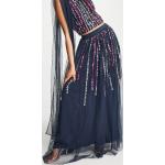 Jupes longues Maya multicolores à rayures à sequins longues Taille XS classiques pour femme en promo 