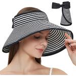Chapeaux de paille noirs à rayures en paille 56 cm Taille 3 XL look fashion pour femme 