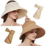 Chapeaux de paille blanc crème en paille 56 cm Taille 3 XL look fashion pour femme 