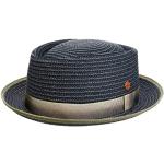 Chapeaux Fedora Mayser bleus en paille 57 cm look fashion pour homme 